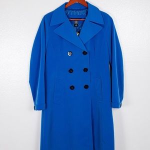 Royal Blue Modern  Button Up Trench Coat